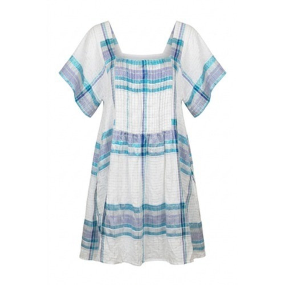 Free People Plaid Metallic Dress Women‎ M Swing Pockets Boho